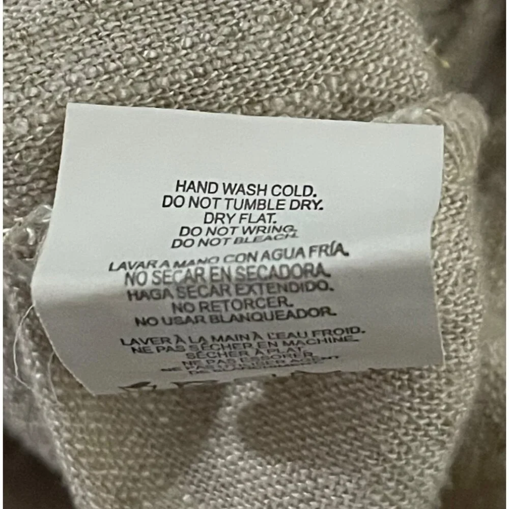 Thread & Supply Drawstring Wide-Leg Linen Blend Pants Natural Wheat Medium - Picture 6 of 8